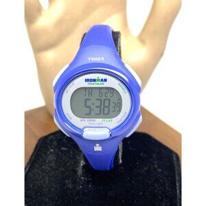 Timex Women's Watch T5K784 Ironman Quartz Digital Indiglo Blue Rubber Band 34mm